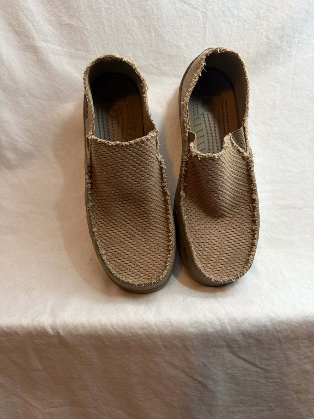 Crocs Men's Santa Cruz Canvas Slip-On Loafer Khaki